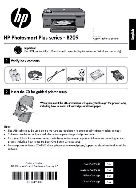 Mode d'emploi HP PHOTOSMART B209A