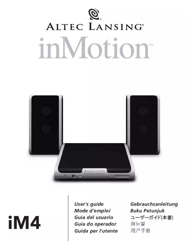 Mode d'emploi ALTEC LANSING INMOTION IM4