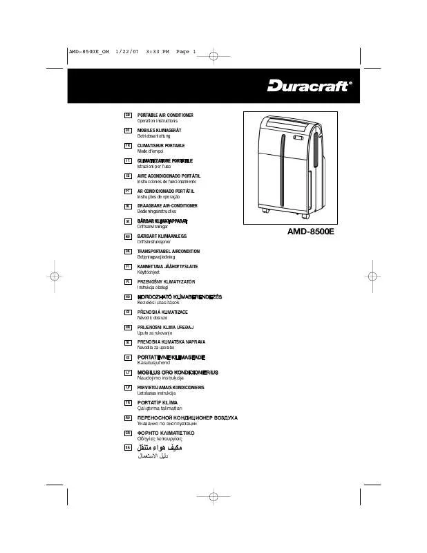 Mode d'emploi DURACRAFT AMD-8500E