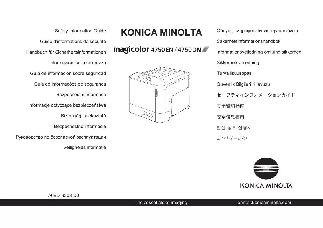 Mode d'emploi KONICA MAGICOLOR 4750EN