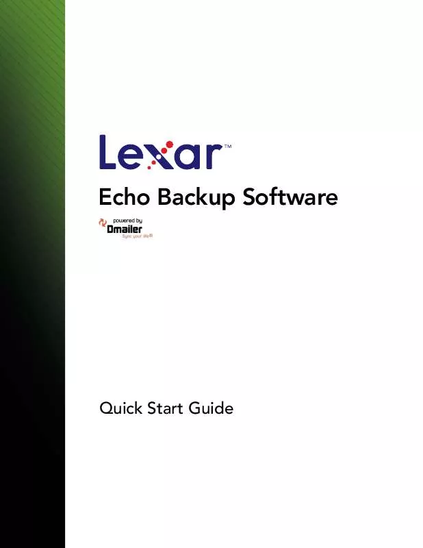 Mode d'emploi LEXAR ECHO BACKUP