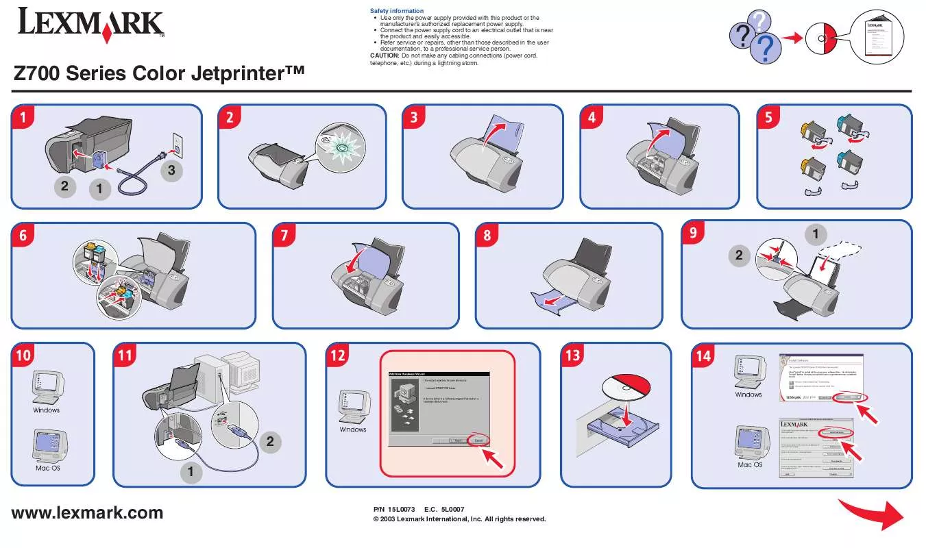 Mode d'emploi LEXMARK P706