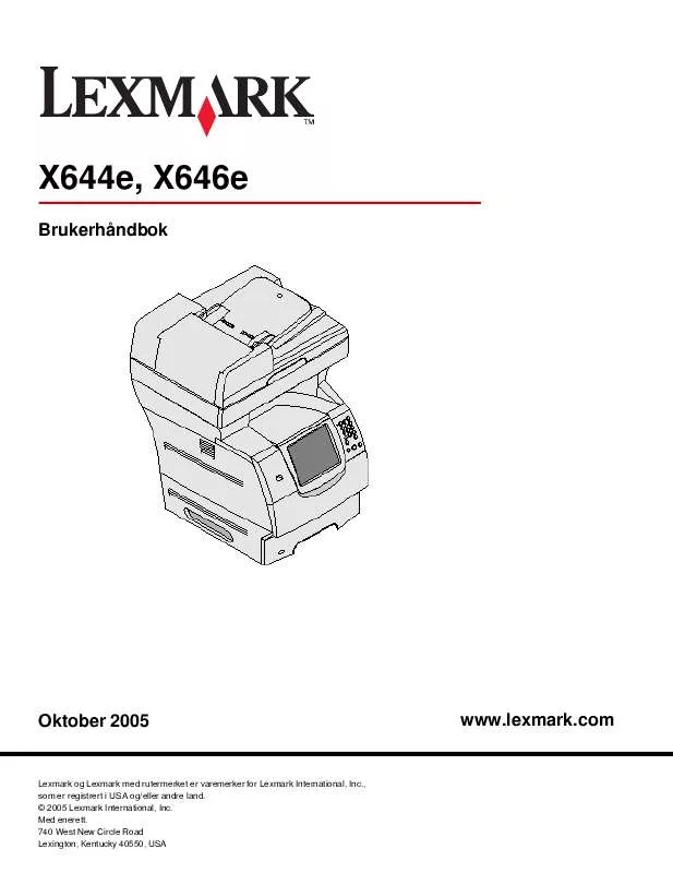 Mode d'emploi LEXMARK X646E