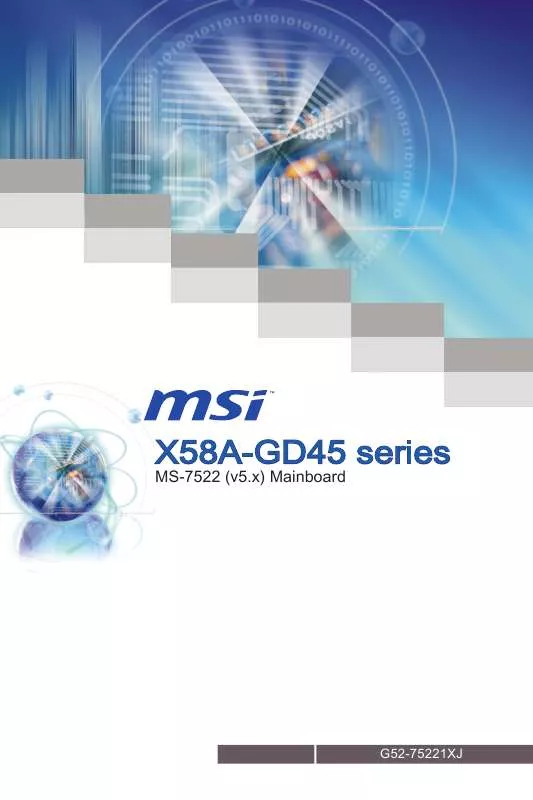 Mode d'emploi MSI X58A-GD45