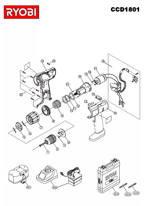 Mode d'emploi RYOBI CCD1801