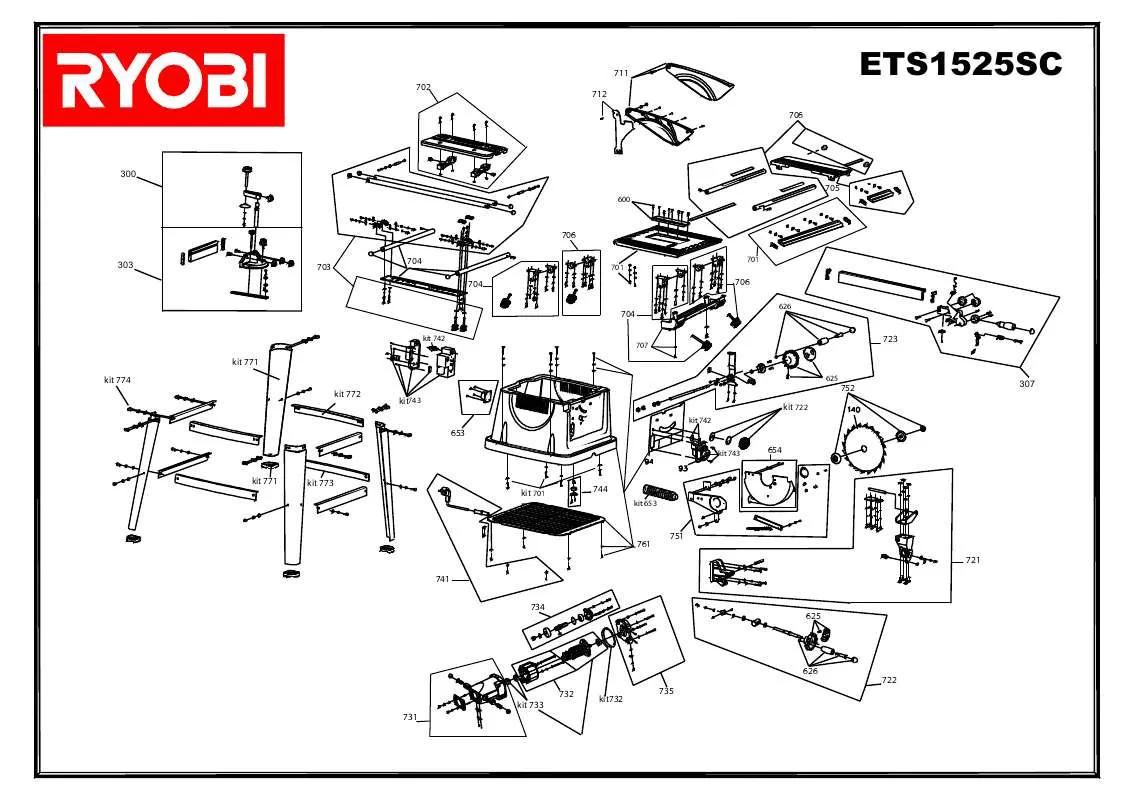 Mode d'emploi RYOBI ETS1525SC