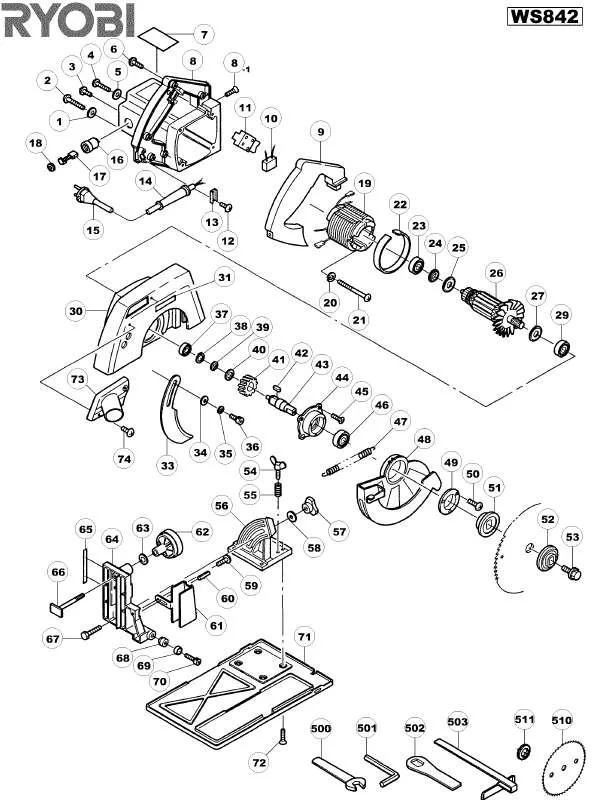 Mode d'emploi RYOBI WS842