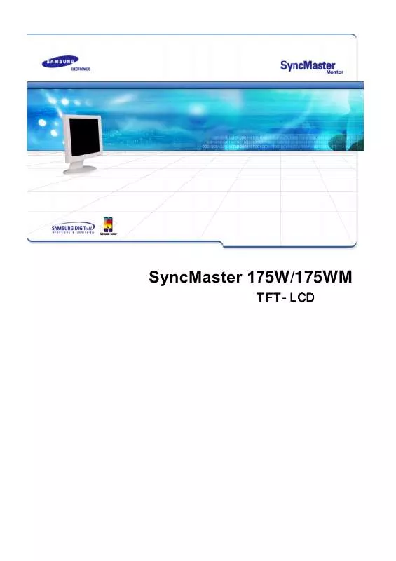 Mode d'emploi SAMSUNG SYNCMASTER 175W