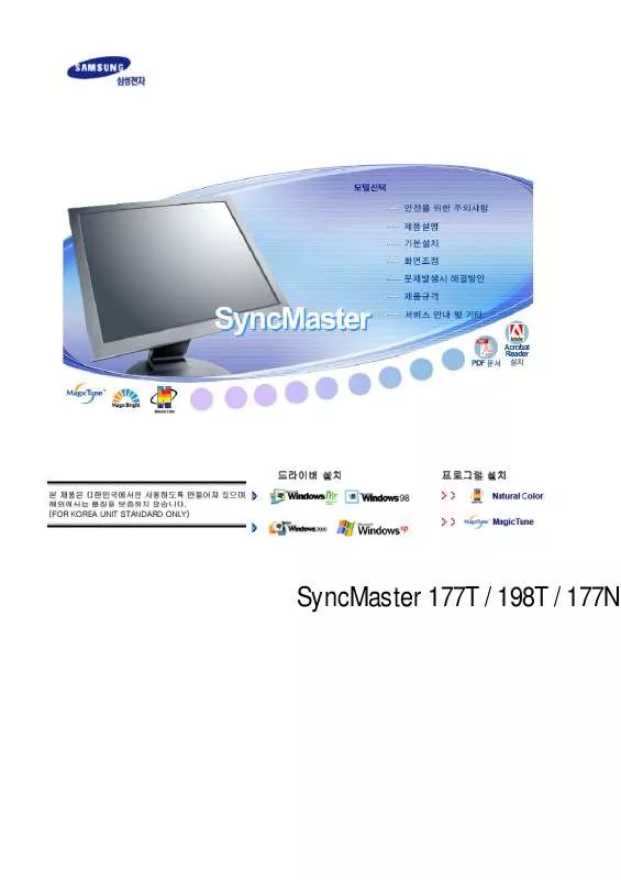 Mode d'emploi SAMSUNG SYNCMASTER 177N