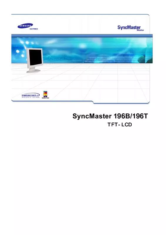 Mode d'emploi SAMSUNG SYNCMASTER 196T