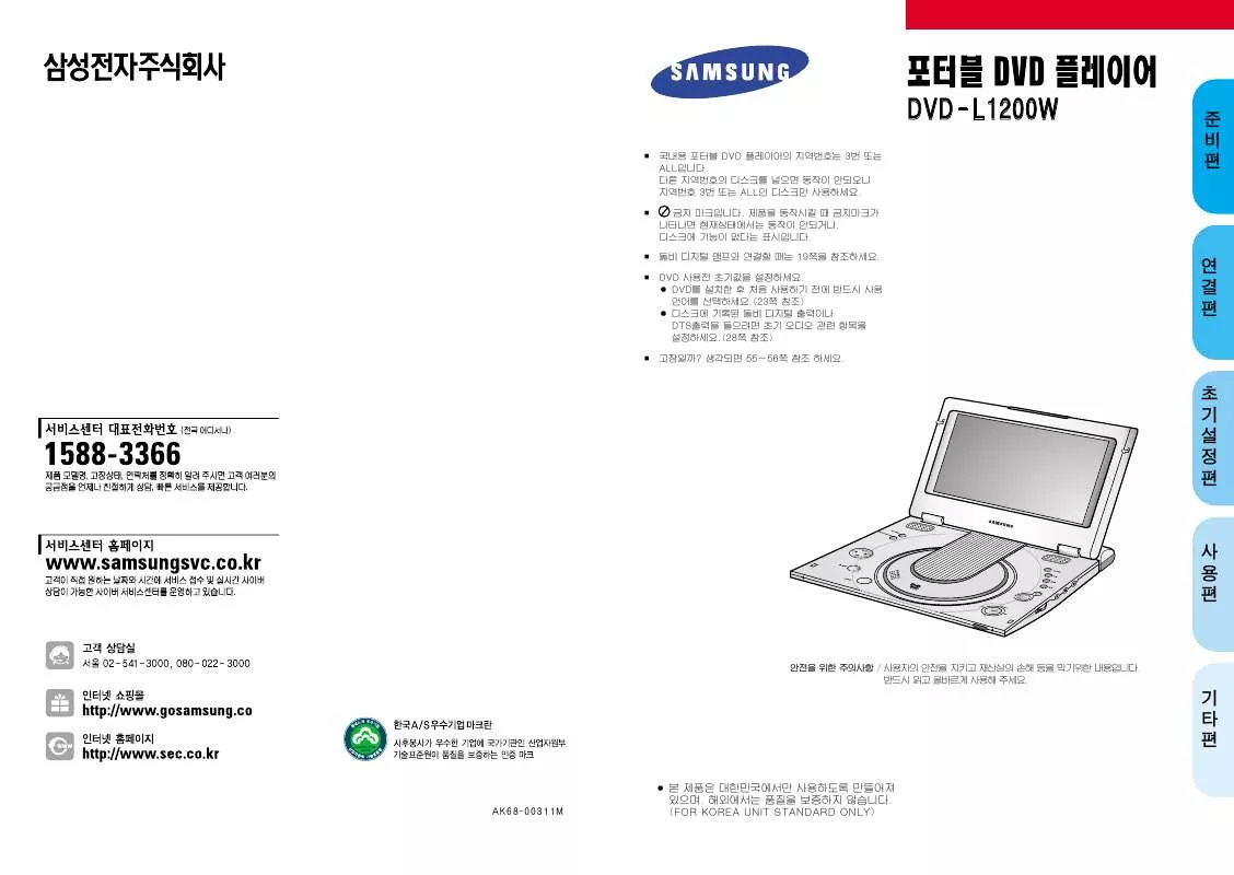 Mode d'emploi SAMSUNG DVD-L1200W