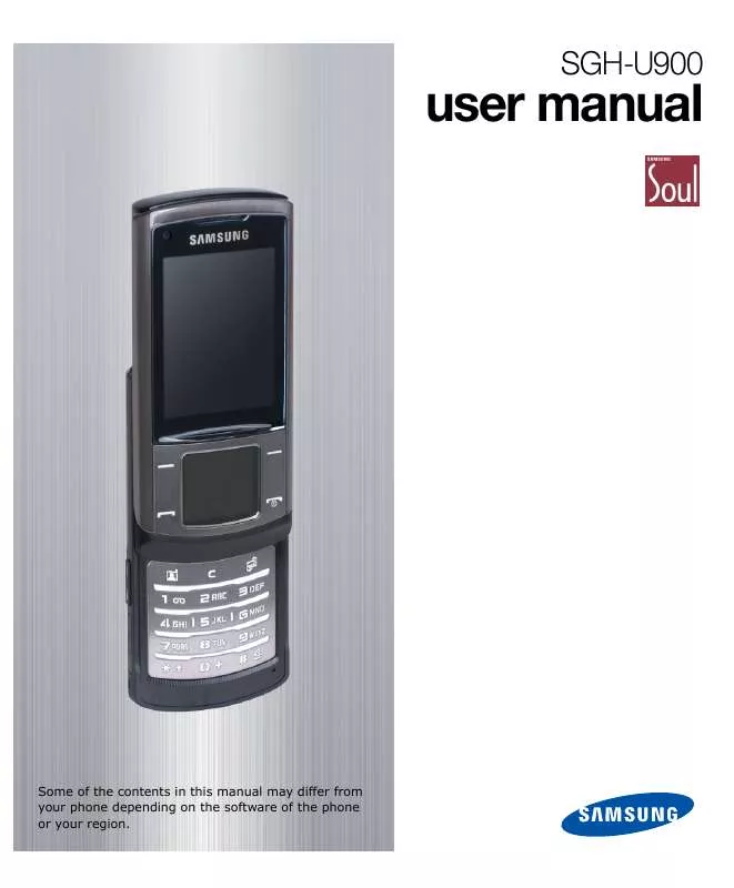 Mode d'emploi SAMSUNG SGH-U900 SOUL