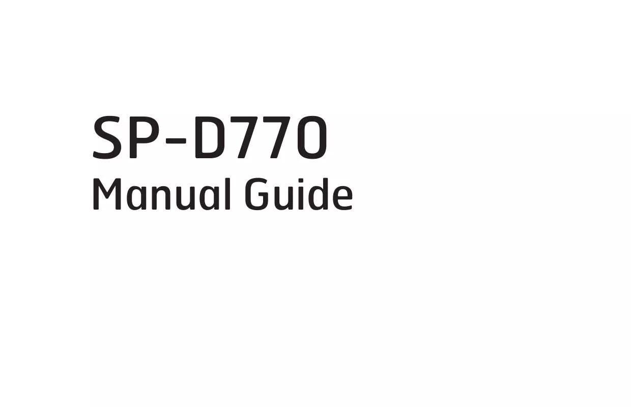 Mode d'emploi SAMSUNG SP-D770RD