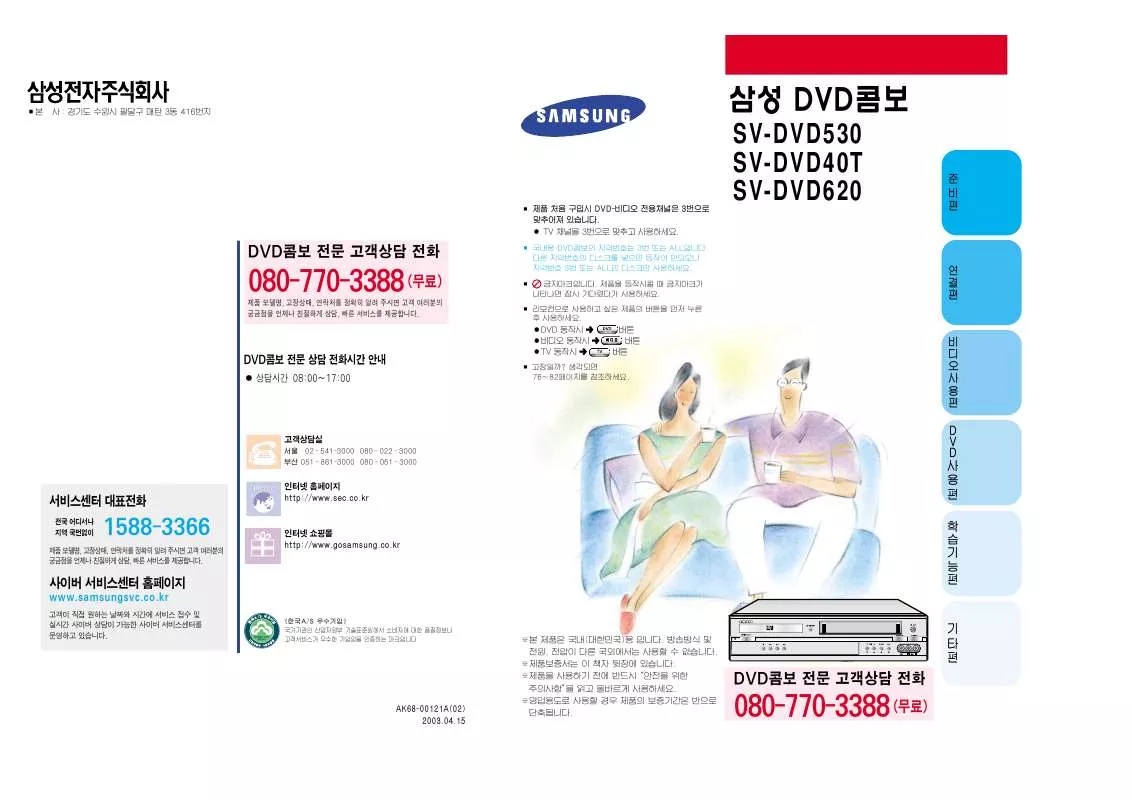 Mode d'emploi SAMSUNG SV-DVD620