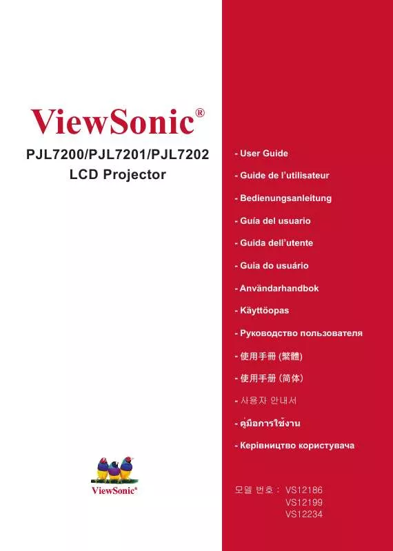 Mode d'emploi VIEWSONIC PJL7201